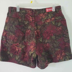 Vintage Halston Jeanswear High Waisted Floral Shorts Size 14
